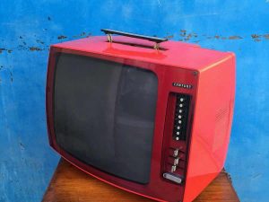 Vintage Space Age Κόκκινη Century Candia TV Λειτουργική