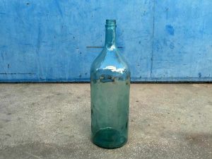 Vintage Green Glass Made Big Bottle, 51cm High Excellent For Decoration Ref:bt8