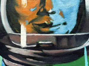 Πίνακας Ζωγραφικής 50χ70 Λάδι Σε Καμβά Του Κ. Σχοινά Με Το Γκαγκάριν