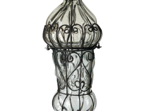 Vintage Handmade Caged Glass Ceiling Light