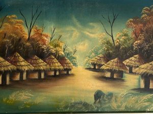 Πίνακας Ζωγραφικής Από Κεντρική Αφρική ’70s Σε Κορνίζα