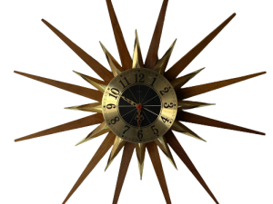 Mid Century Atomic Design Elgin Starburst Wall Clock