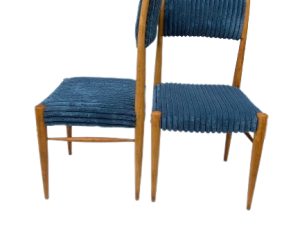 Mid Century Scandinavian Design Fully Restored Dining Chairs, Set of 4