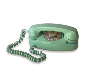 Vintage Turquoise Oval Telephone