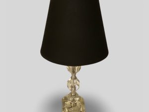 Vintage Table Desk Lamp Light With Glass Base And Black Shade