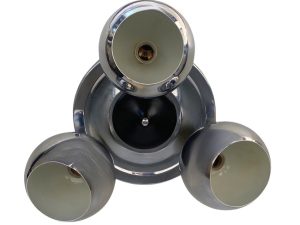 Space Age Vintage Inox Φωτιστικό Οροφής Με 3 Ρυθμιζόμενες Μπάλες Σποτ ’60ς-’70ς