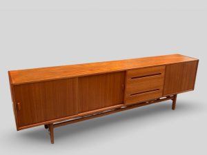 Danish Teak Wood Long Mid Century Buffet Sideboard ’60s Fully Restored