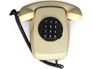 Vintage Μπεζ Τηλεφωνική Συσκευή Τοίχου