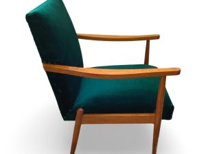 Vintage Armchair With Green Velvet
