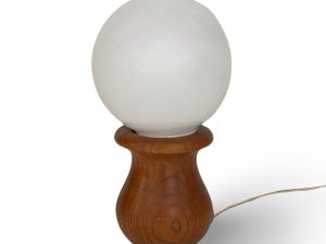 Mid Century Table Lamp With Teak Wood Base
