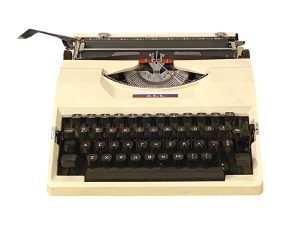Vintage White Typewriter With Greek Characters